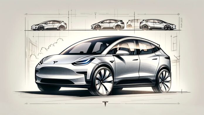 Tesla $25.000 auto artist impression AI/Bas van der Weerd